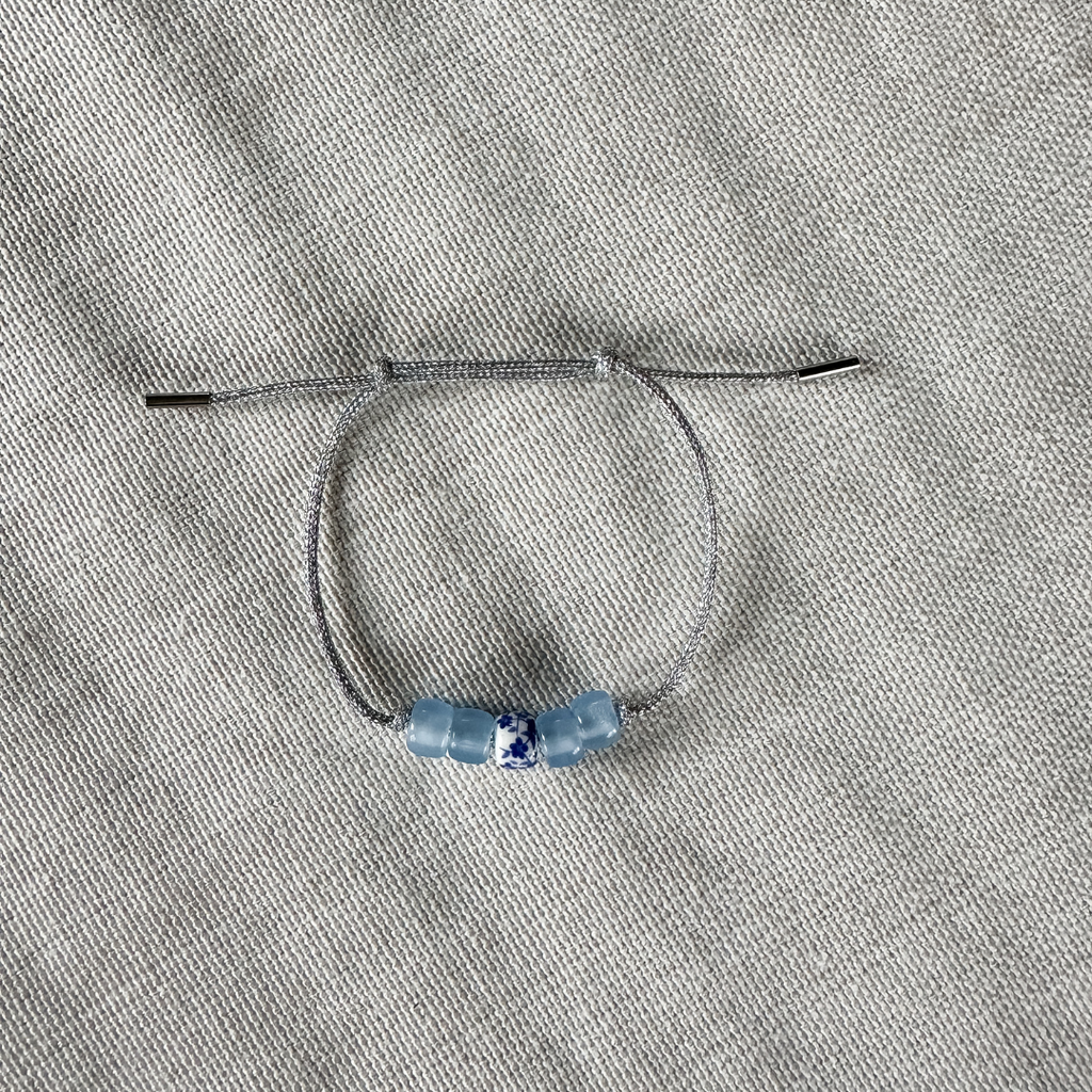 Little Blue Beaded Bracelet - Silver