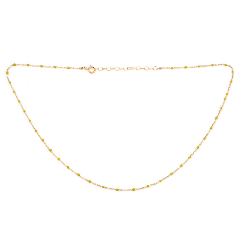 Yellow Enamel Necklace